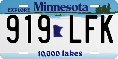 MN license plate 919LFK