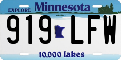 MN license plate 919LFW
