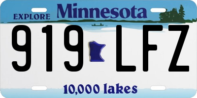 MN license plate 919LFZ