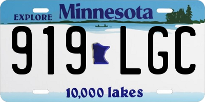 MN license plate 919LGC