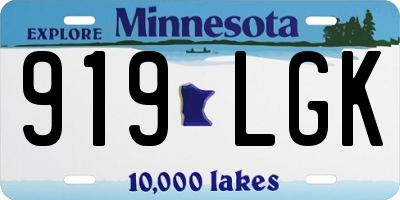 MN license plate 919LGK