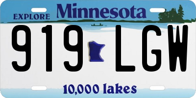 MN license plate 919LGW