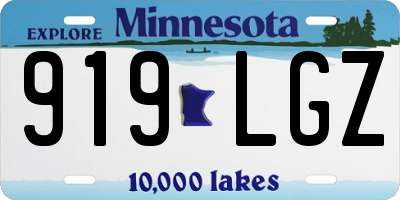 MN license plate 919LGZ
