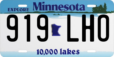 MN license plate 919LHO