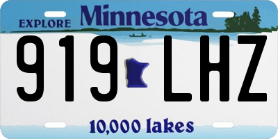 MN license plate 919LHZ