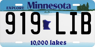 MN license plate 919LIB