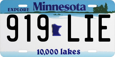 MN license plate 919LIE