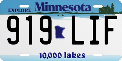 MN license plate 919LIF