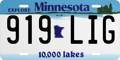 MN license plate 919LIG