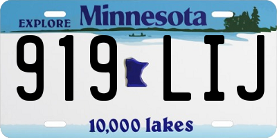 MN license plate 919LIJ