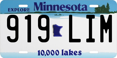 MN license plate 919LIM