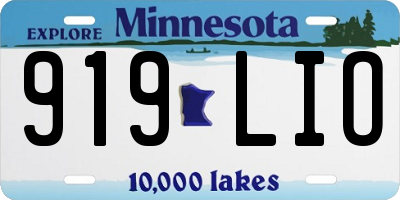 MN license plate 919LIO