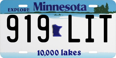 MN license plate 919LIT