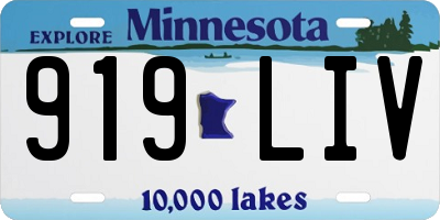 MN license plate 919LIV