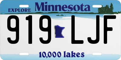 MN license plate 919LJF