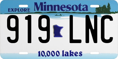 MN license plate 919LNC