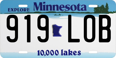 MN license plate 919LOB