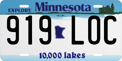 MN license plate 919LOC