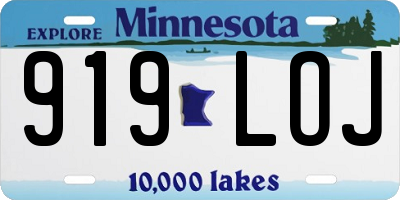 MN license plate 919LOJ