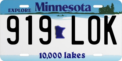 MN license plate 919LOK