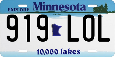 MN license plate 919LOL