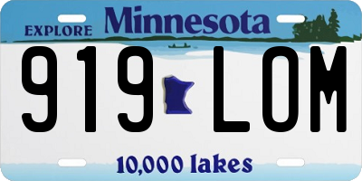 MN license plate 919LOM