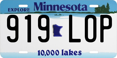 MN license plate 919LOP