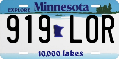 MN license plate 919LOR