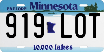 MN license plate 919LOT