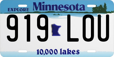 MN license plate 919LOU