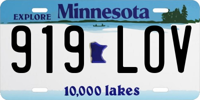 MN license plate 919LOV