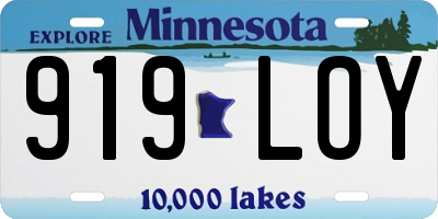 MN license plate 919LOY