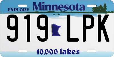MN license plate 919LPK
