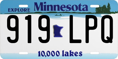 MN license plate 919LPQ