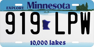 MN license plate 919LPW