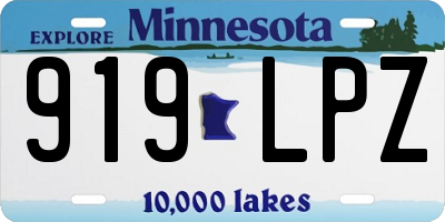 MN license plate 919LPZ