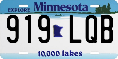 MN license plate 919LQB