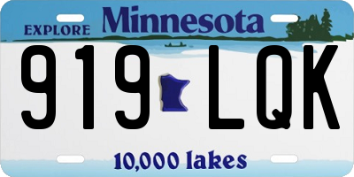 MN license plate 919LQK
