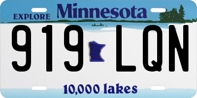 MN license plate 919LQN