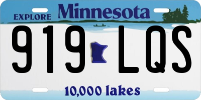 MN license plate 919LQS