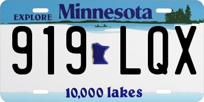 MN license plate 919LQX
