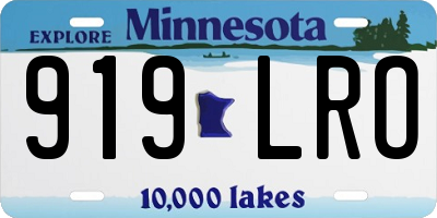 MN license plate 919LRO