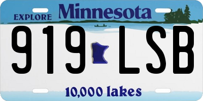 MN license plate 919LSB