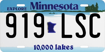 MN license plate 919LSC
