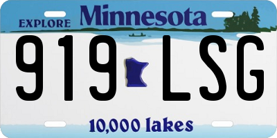 MN license plate 919LSG