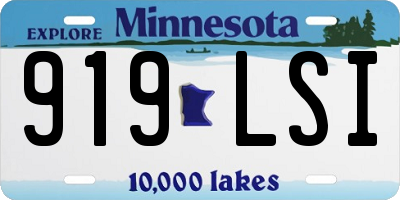 MN license plate 919LSI