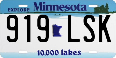 MN license plate 919LSK