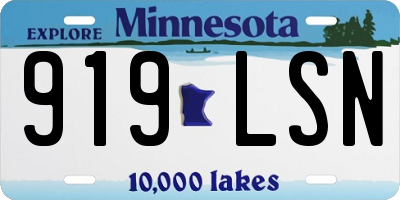 MN license plate 919LSN