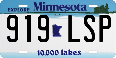 MN license plate 919LSP