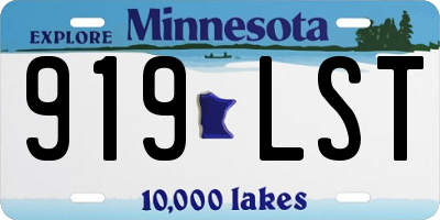 MN license plate 919LST